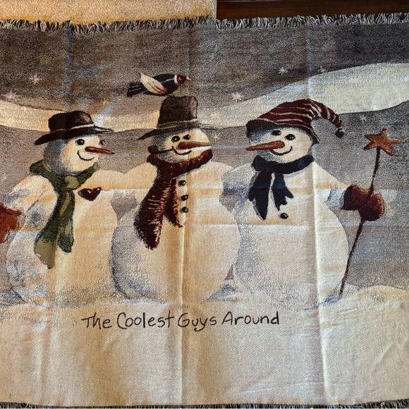 Festive Snowman Tapestry Blanket - Picture 1 of 1